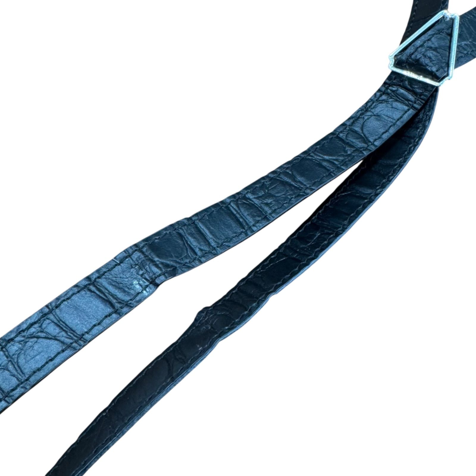 CELINE】LEATHER SUSPENDER セリーヌ レザー クロコ型押し