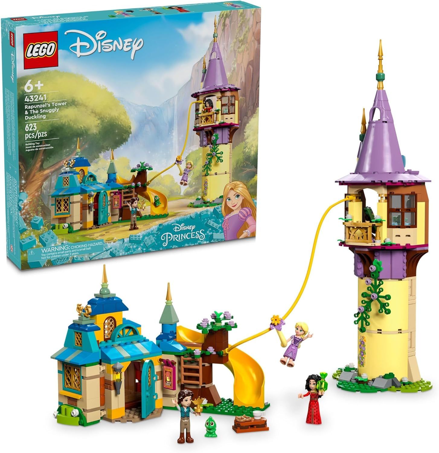 LEGO ディズニー プリンセス ラプンツェルの塔 u0026 スナグリー アヒルの子もつれた組み立ておもちゃ フリンライダーとマザーゴセルミニドール ディズニープリンセス おもちゃ 6歳以上の女