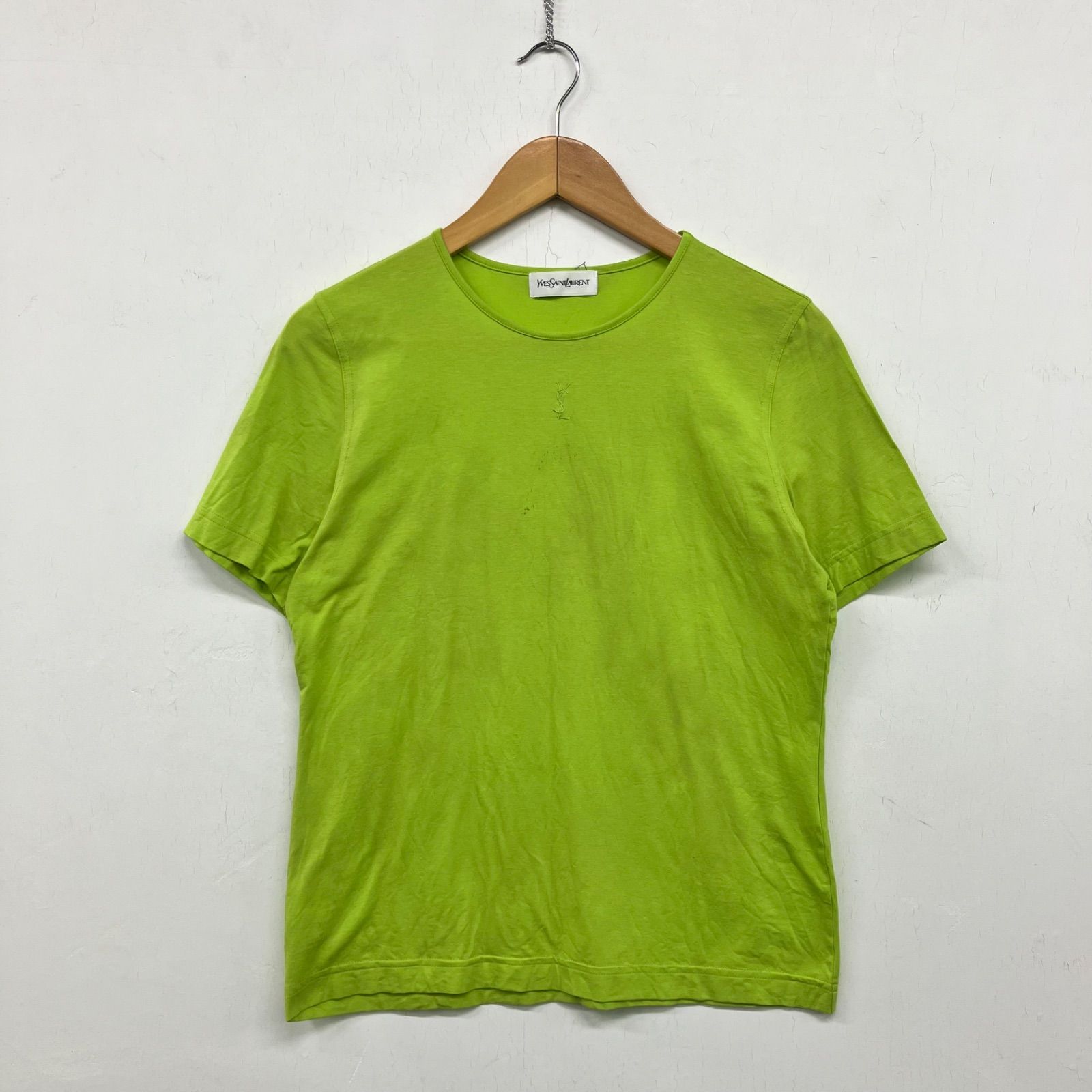 希少　オールド　イヴサンローラン　半袖　トップス　tシャツ センターロゴ　刺繍 希少 オールド イヴサンローラン 半袖 トップス tシャツ