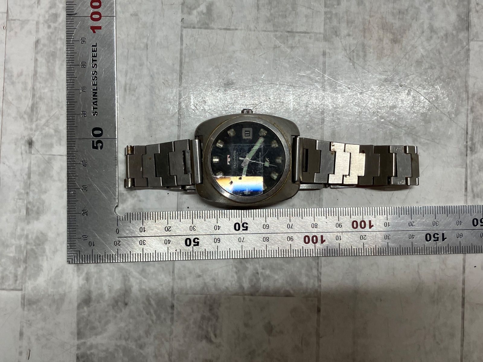 ビンテージTECHNOS kaiser 9面カットガラス 自動巻き まりん様専用