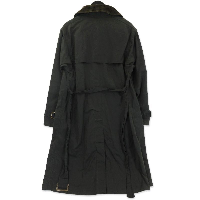 美品 Barbour バブアー WHITLEY TRENCH COAT オイルドクロス ウィットレー トレンチコート チンストラップ オリーブ 36 71010035