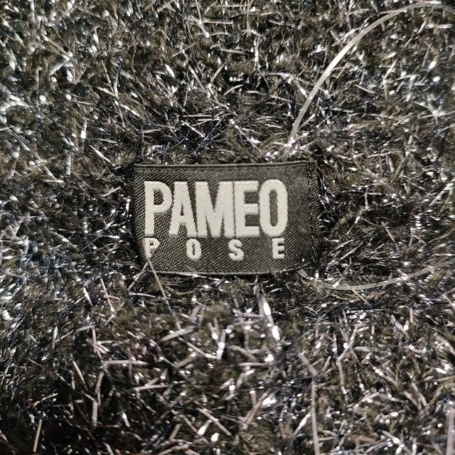 PAMEO POSE(パメオポーズ) 長袖セーター サイズF レディース - ネイビー×シルバー