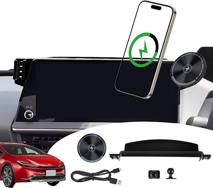 【60プリウス スマホホルダー・ワイヤレス充電】wincar トヨタ プリウス 60系 スマホホルダー MagSafe対応 急速充電 マグネット プリウス60系 アクセサリー プリウス60 スマホホルダー