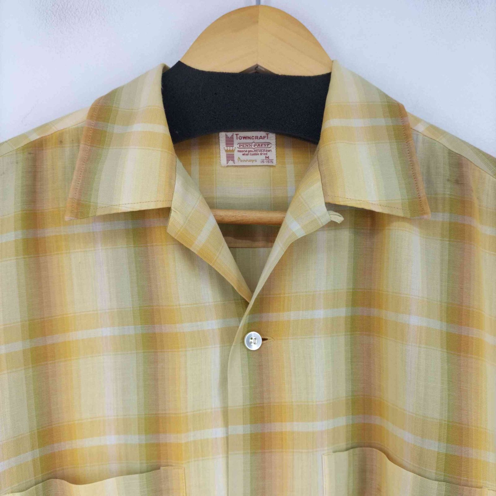 タウンクラフト TOWN CRAFT 60-70S PENN-PRESTタグ チェックL/Sシャツ