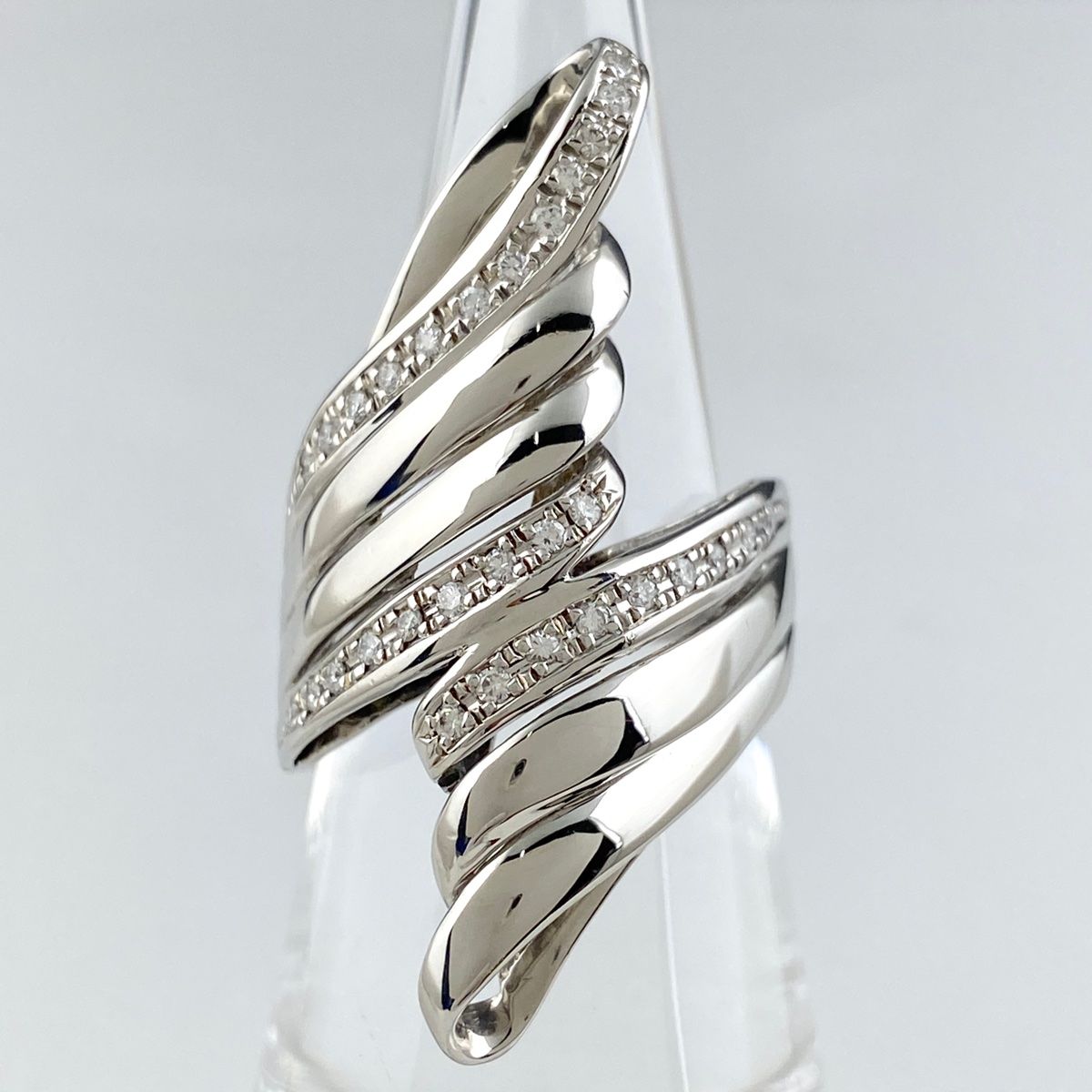メレダイヤ デザインリング プラチナ 指輪 リング 16号 Pt900 