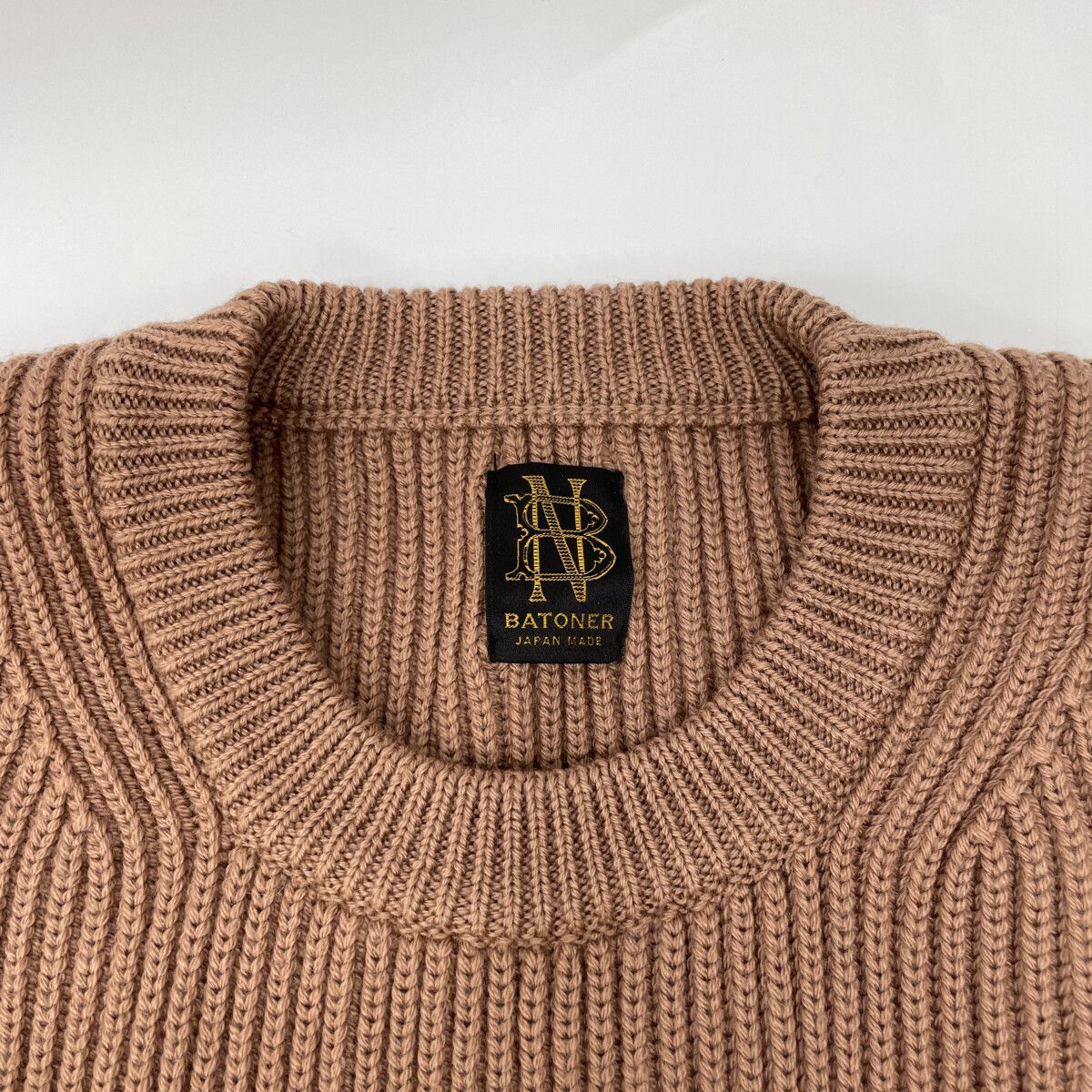  BATONER バトナー BN-21 FW-028 ﾌﾞﾗｳﾝ ｳｰﾙ5ｹﾞｰｼﾞｼｸﾞﾆﾁｬｰ畦編み ﾓｯｸﾈｯｸ ﾆｯﾄ 2 その他 トップス