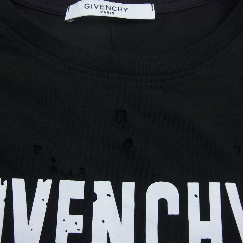 GIVENCHY ジバンシー デストロイ Tシャツ 半袖 黒 ダメージ-