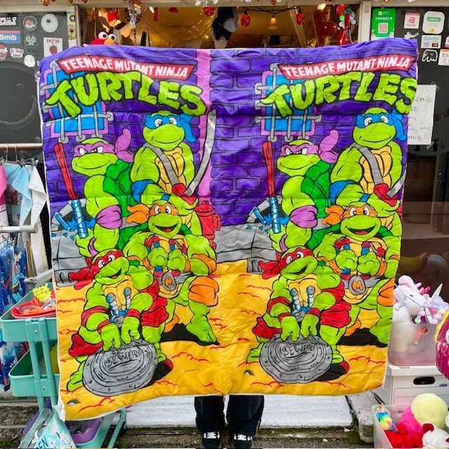 1990年90'sTEENAGE MUTANT TURTLESタートルズ寝袋布団シーツ人形