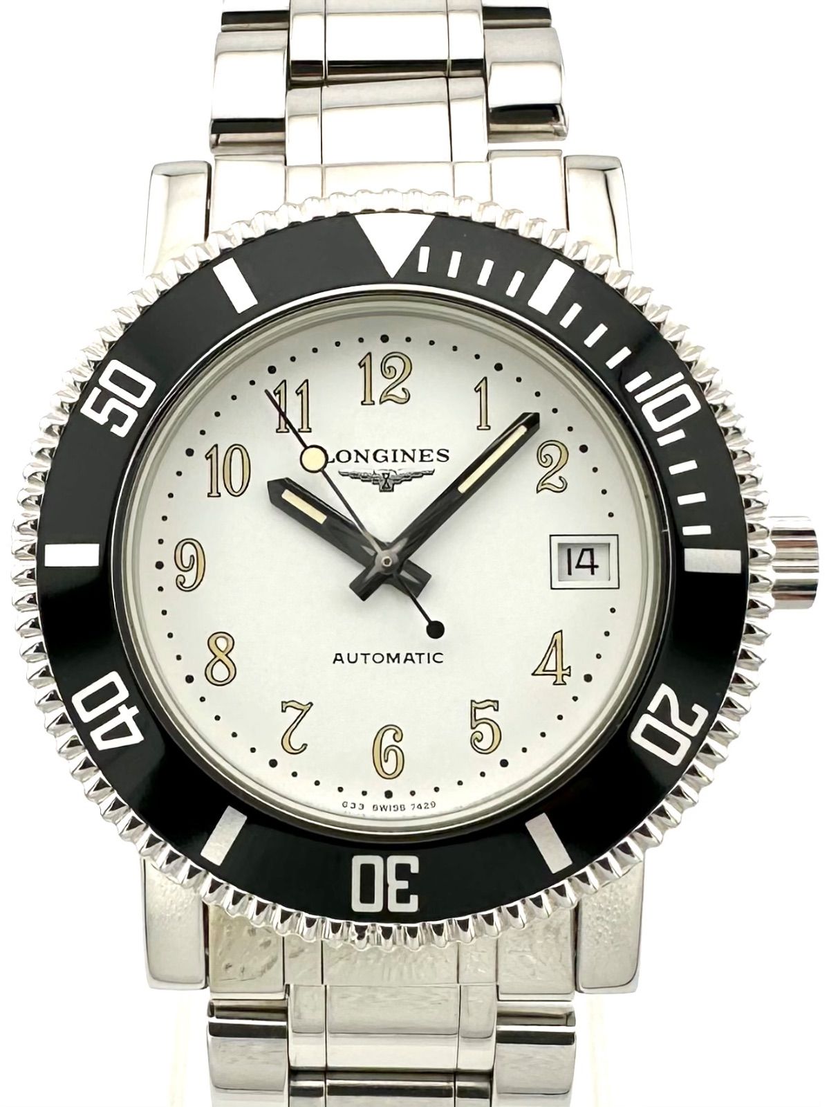 値引き!ロンジン Longines ダイバー 7429 ホワイトアラビア LONGINES 7429 ダイバーズウォッチ 自動巻き時計 ロンジン