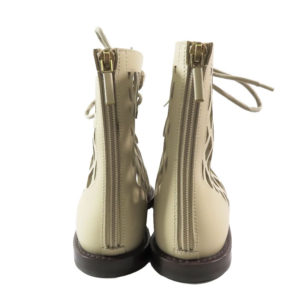 ♥ 21ss Christian Dior クリスチャンディオール D-Trap ブーツサンダル Dトラップ フラット レースアップ シューズ ベージュ 38|25 レディース 古着 KIN-KAAI_COM