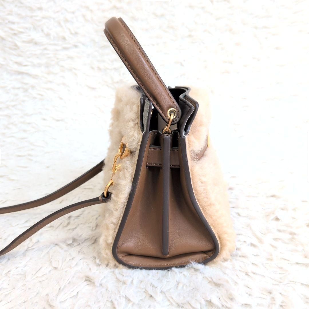 極美品✨TORY BURCH Lee Radziwill Shearling Petite Double Bag リー 