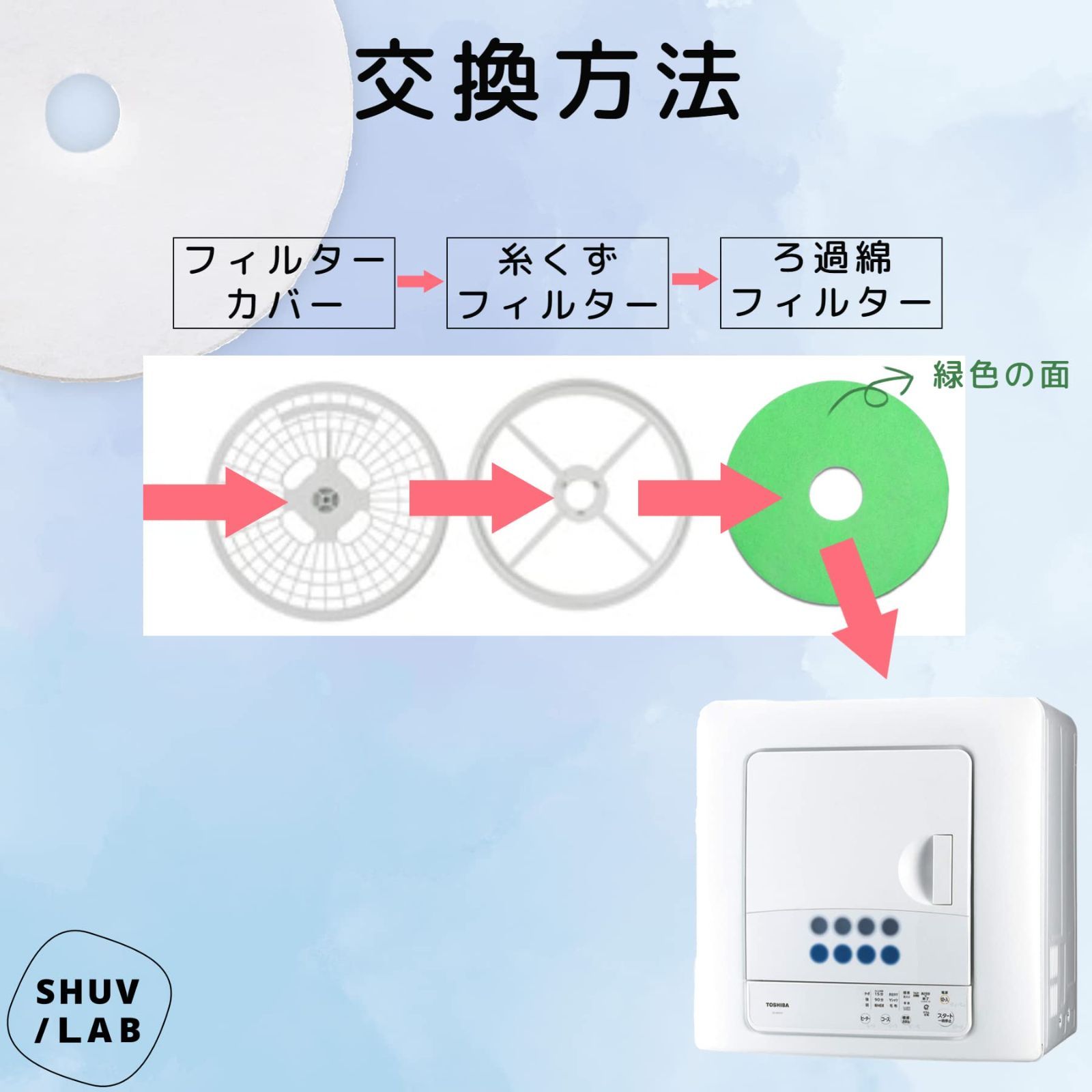 人気商品】衣類乾燥機用 交換フィルター 東芝衣類乾燥機専用