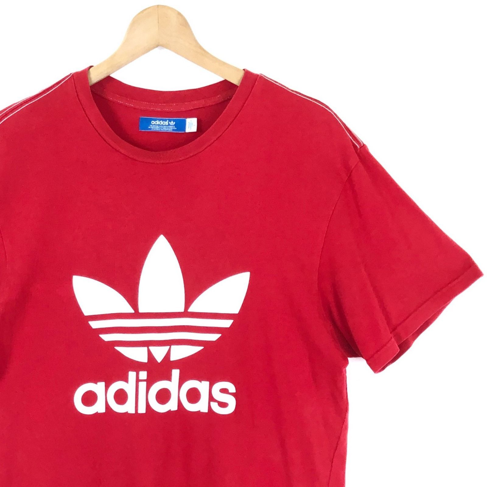 アディダス adidas originals Tシャツ 赤 L 古着 - メルカリ