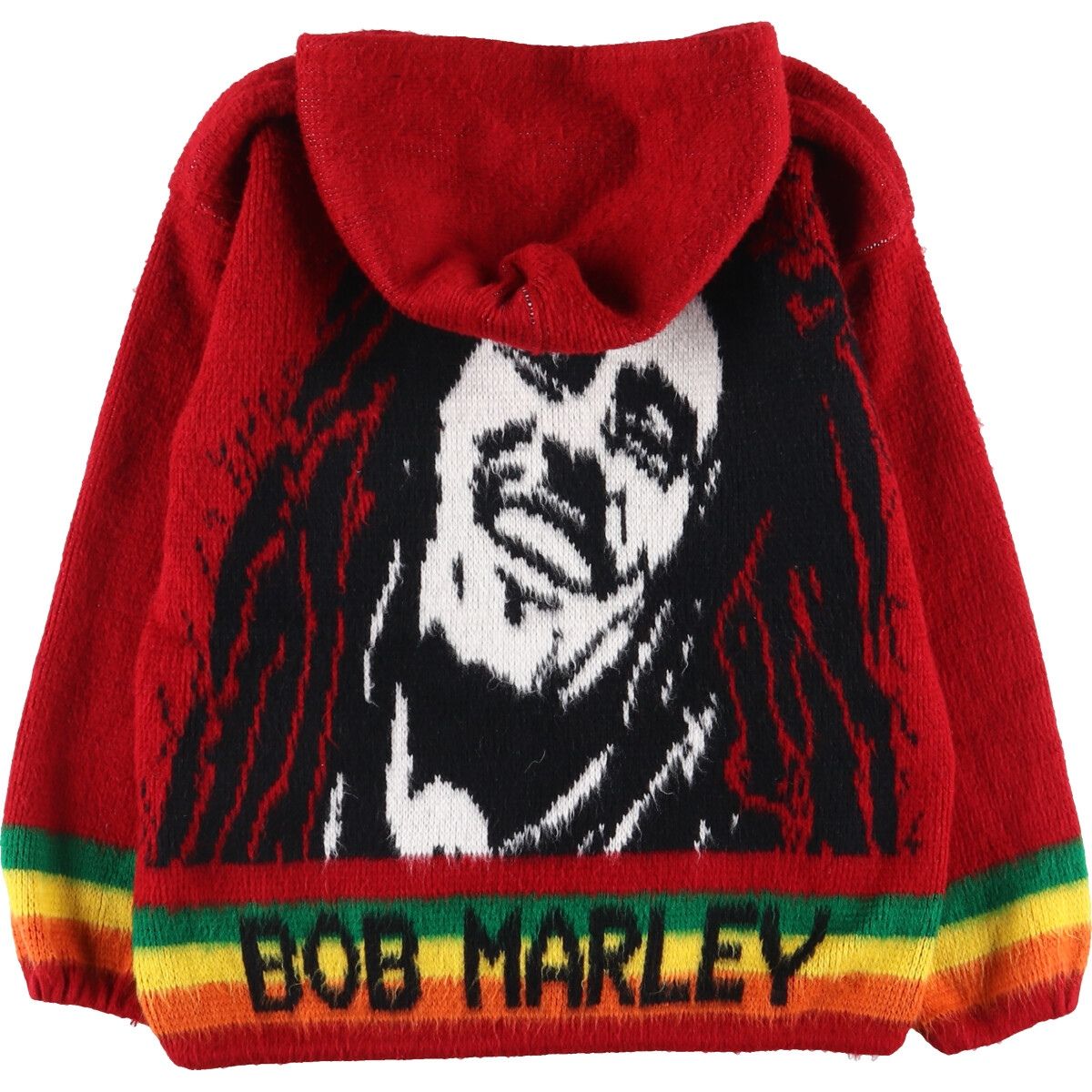 古着 RUMINAHUI BOB MARLEY ボブマーリー 総柄 エクアドルニットジップ 