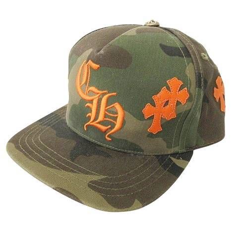 クロムハーツ 帽子 レディース リバーシブル レザー 黒 カモフラージュ