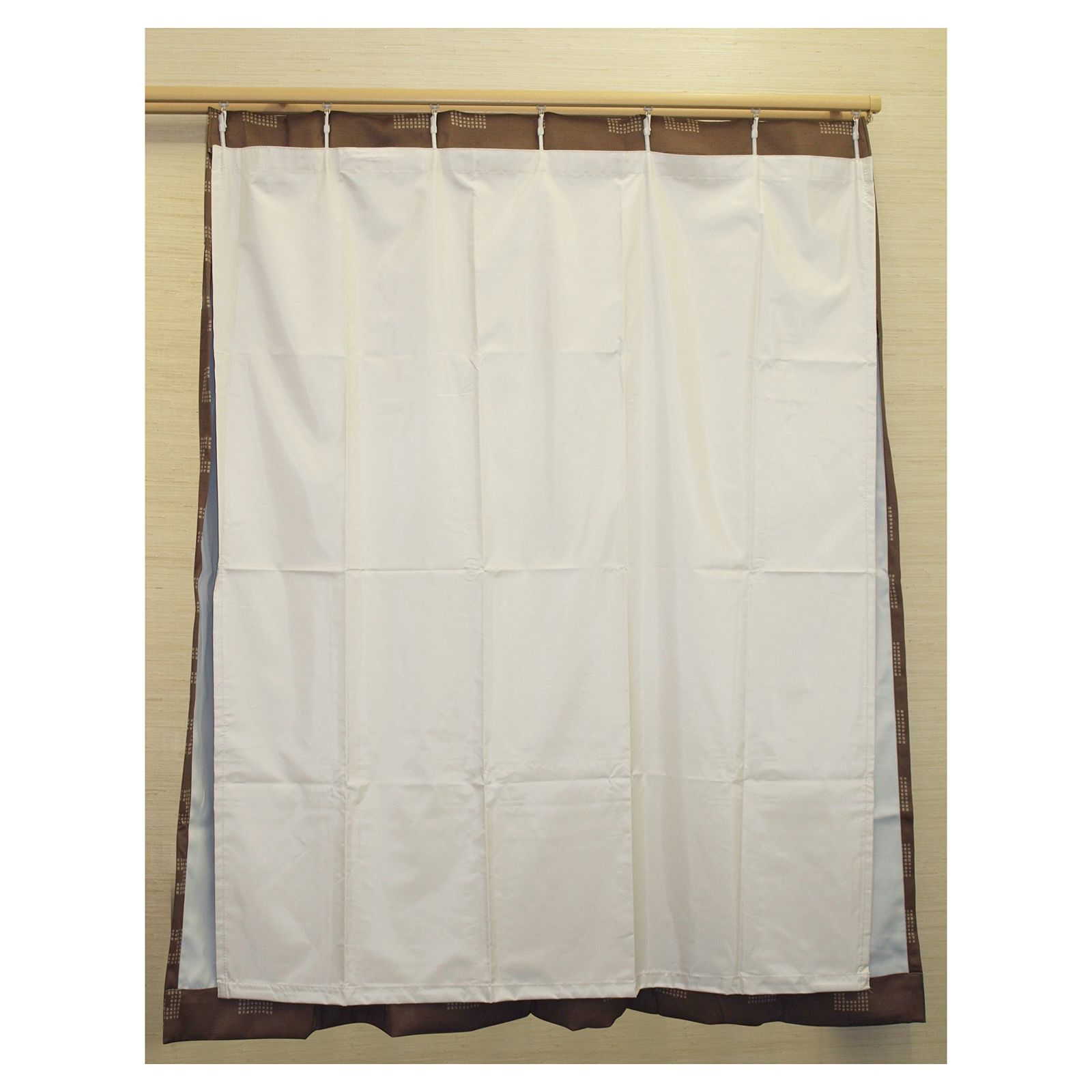Size:丈192 cm x 幅105 cm (2枚組) [カーテンくれない]1級遮光 断熱効果 「後付け裏地用カーテン」 節電対策 取り付け簡単 サイズ：（幅）105×（丈）192cm×2枚 （幅：100cm×丈：200cm カーテン用） （カ