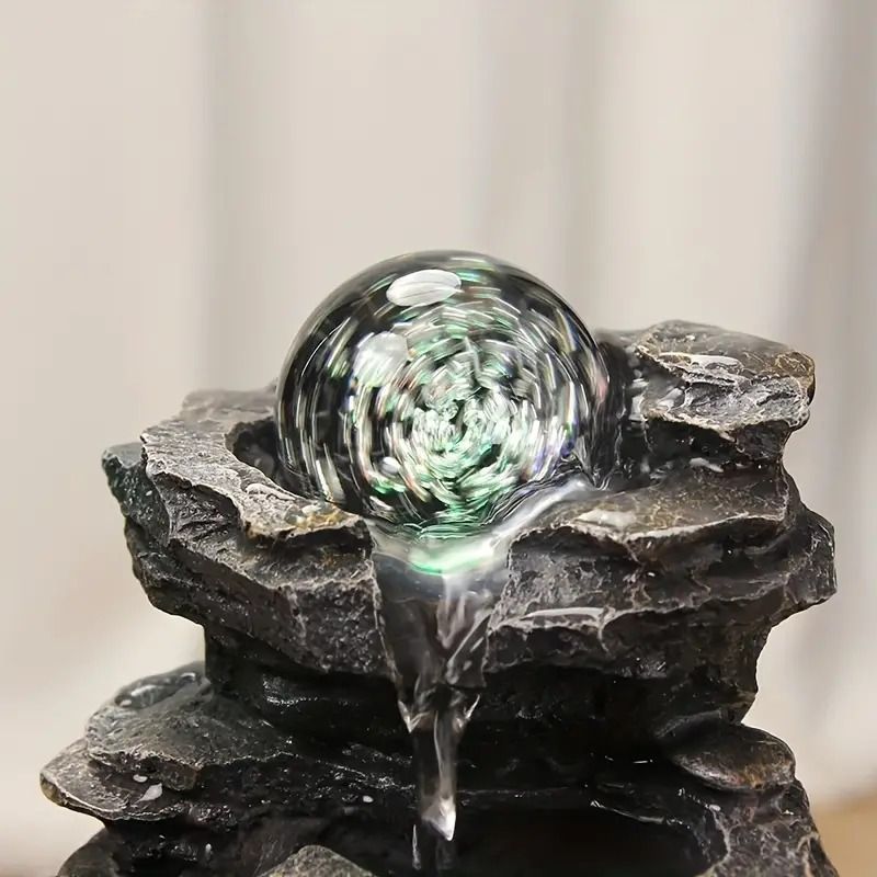 卓上噴水 屋内 滝 瞑想 噴水 岩の層 卓上 卓上噴水 LEDライト