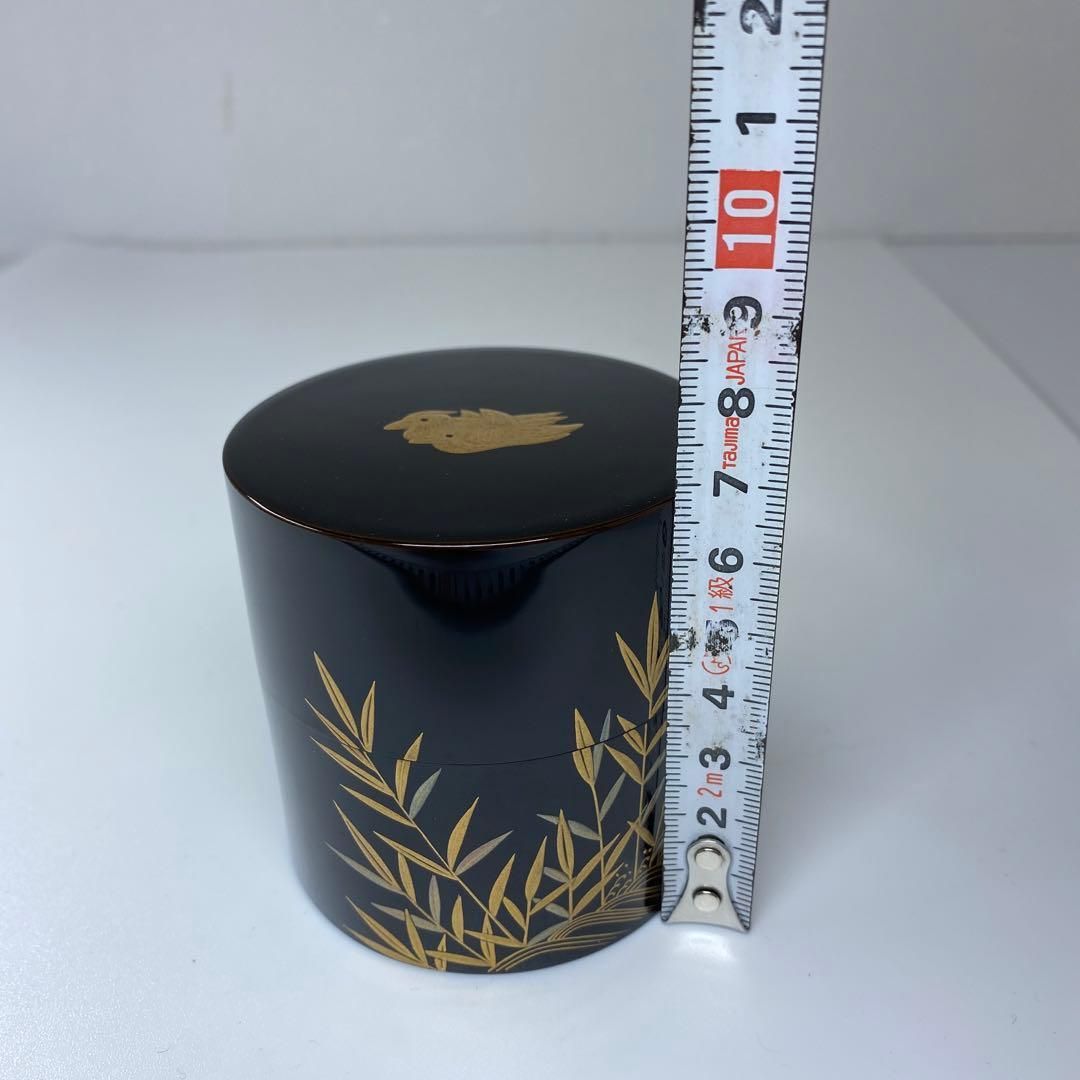 逢絢亭】茶道具 平棗 京塗 老松蒔絵 内梨地 裏千家書付 西村彦兵衛 共