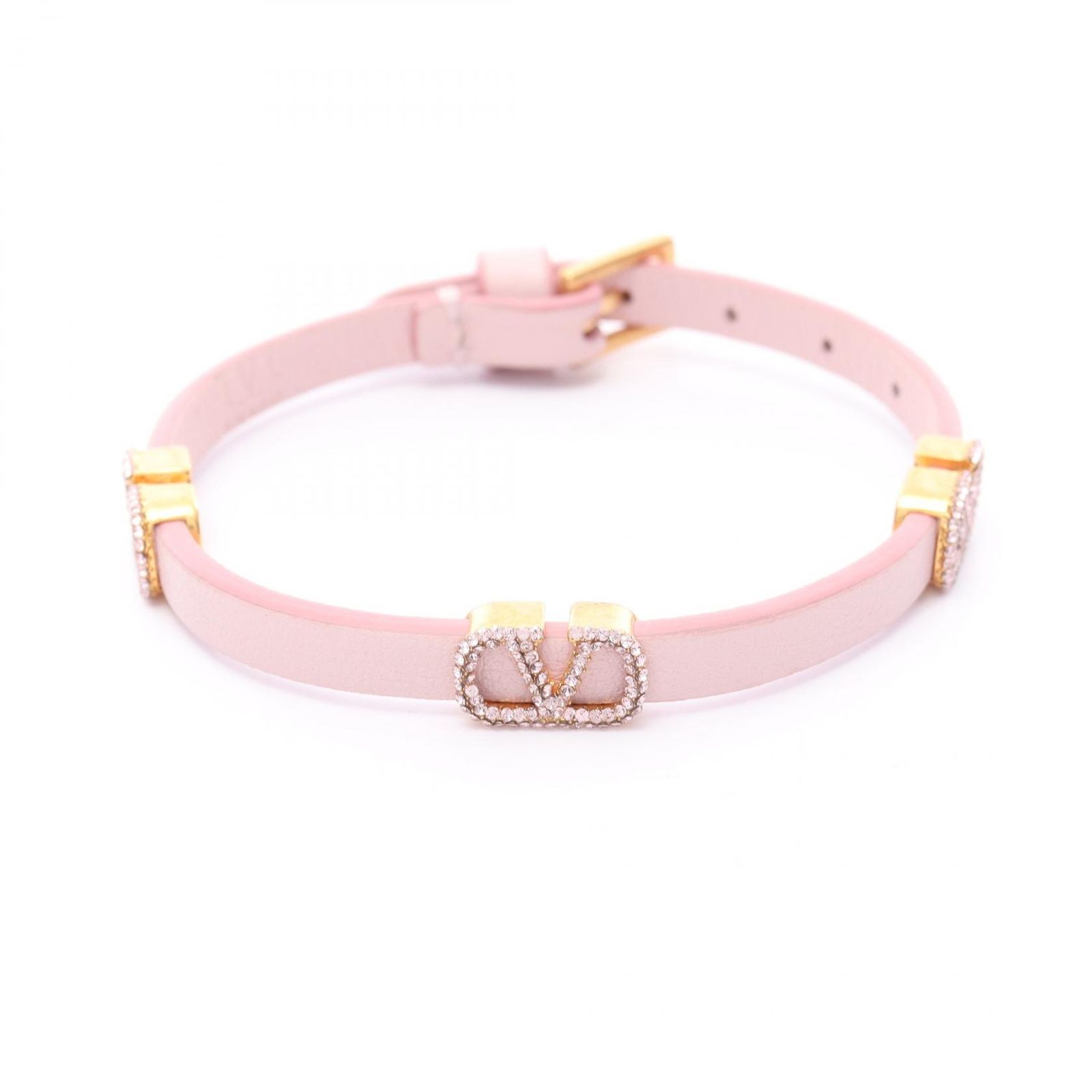VALENTINO ピンクレザー ブレスレット VALENTINO ヴァレンティノ ロックスタッズ ブレスレット ピンク