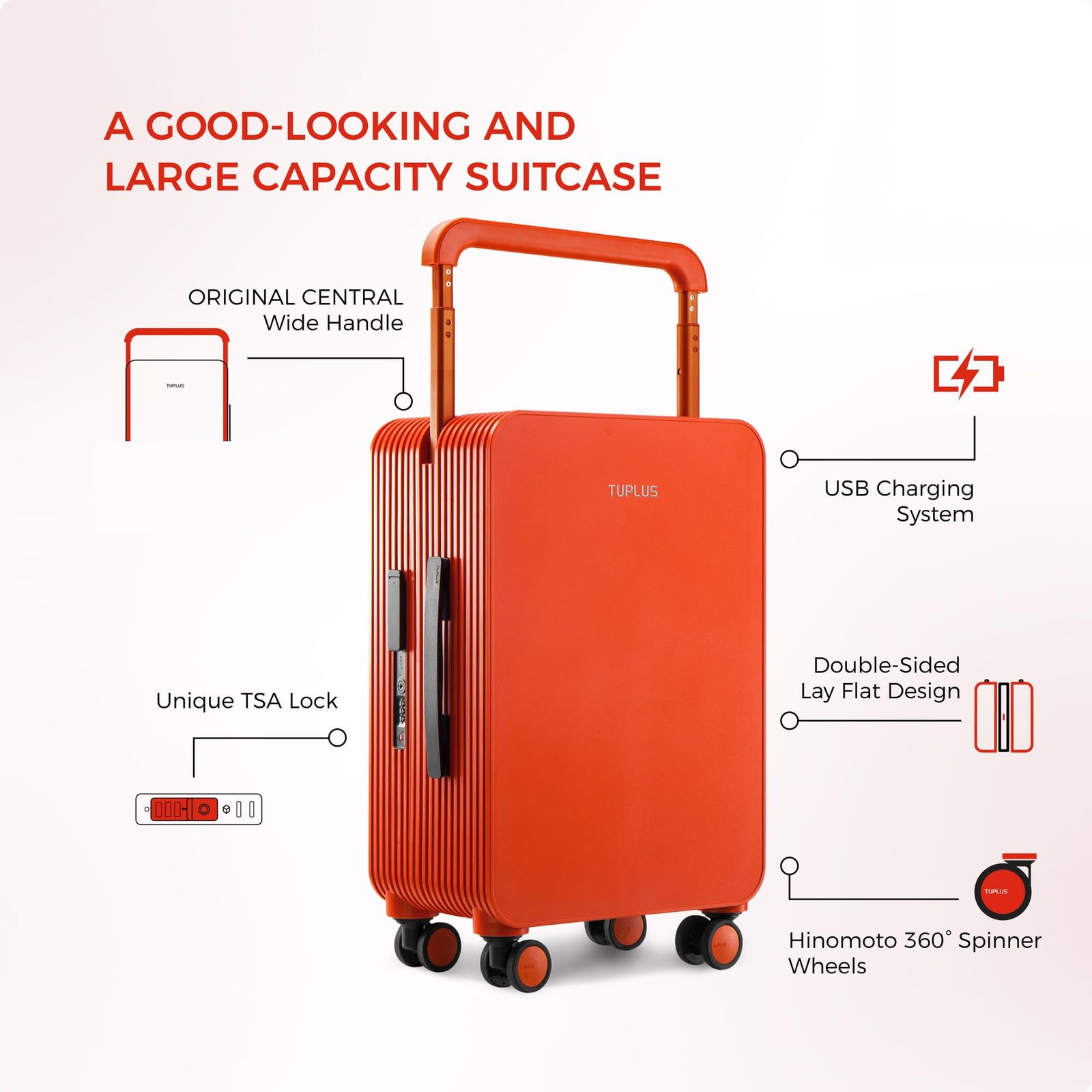 ABS キャリーケース スーツケース 大型 耐衝撃 キャリーバッグ 静音８輪 旅行 TUPLUS ビジネス 出張 TSAローク搭載 バランスシリーズ