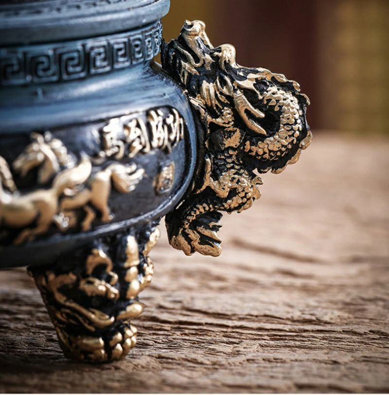 香炉 龍の摘み 四足香炉 香炉 龍 ドラゴン青龍 赤龍 三足香炉 インテリア 香炉 アンティーク