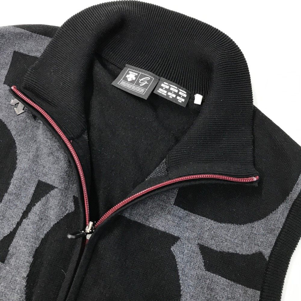 【デサントゴルフ】ジップアップニット O DESCENTE GOLF デサントゴルフ ニット切替 ジップジャケット イエロー