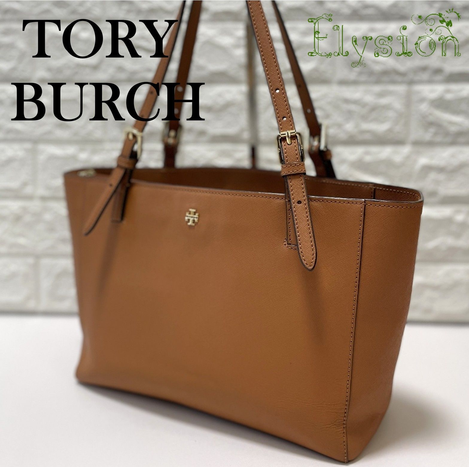 ☆TORY BURCH☆ トリーバーチ トートバッグ キャメル 肩掛け ゴールド