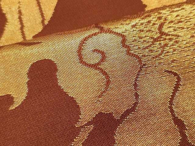 平和屋着物○全通柄 本袋帯 枝花唐草文 伊勢由 金糸 正絹 逸品