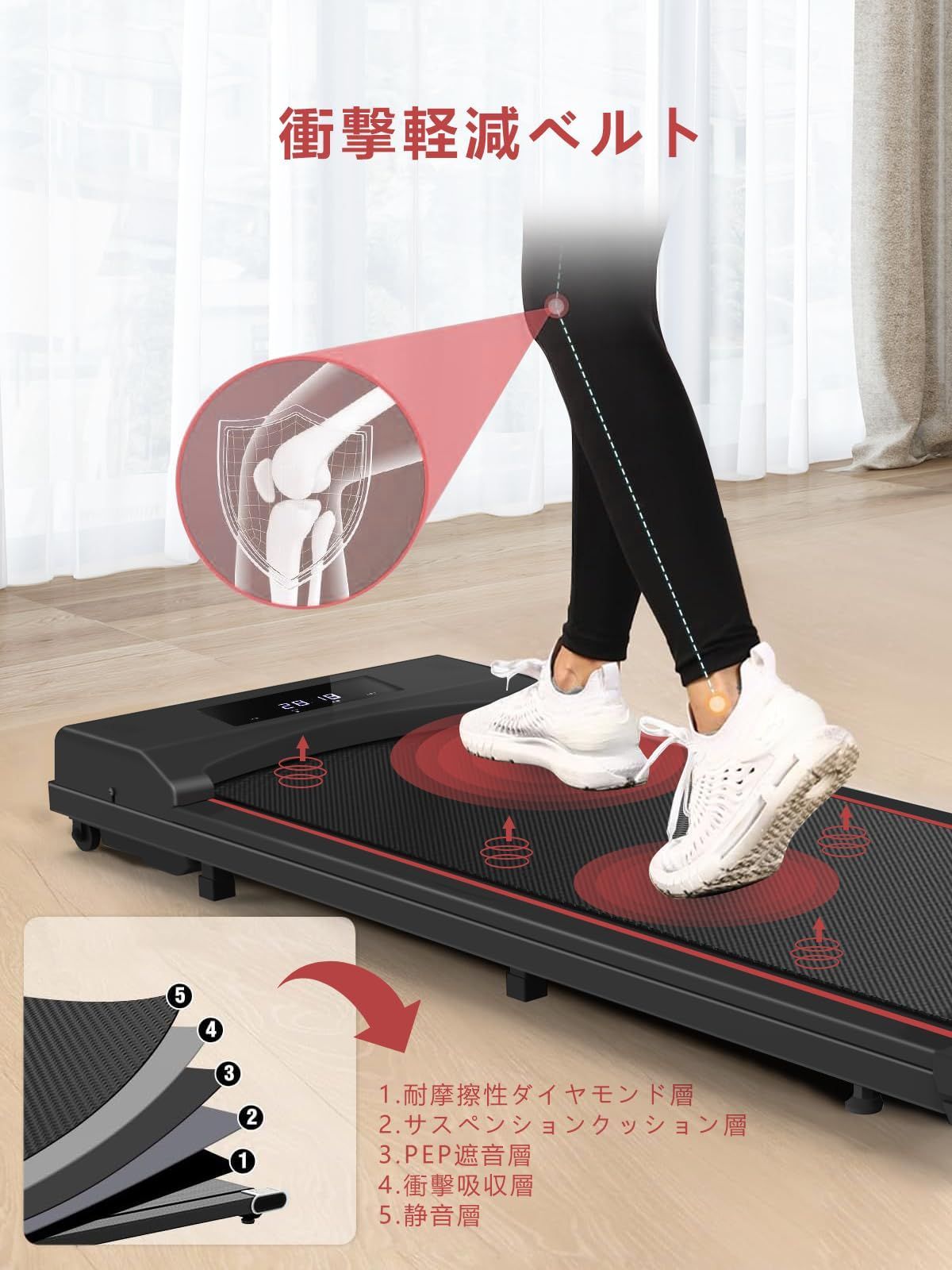 Tvdugim ルームランナー 家庭用 ウォーキングマシン 電動 ランニング