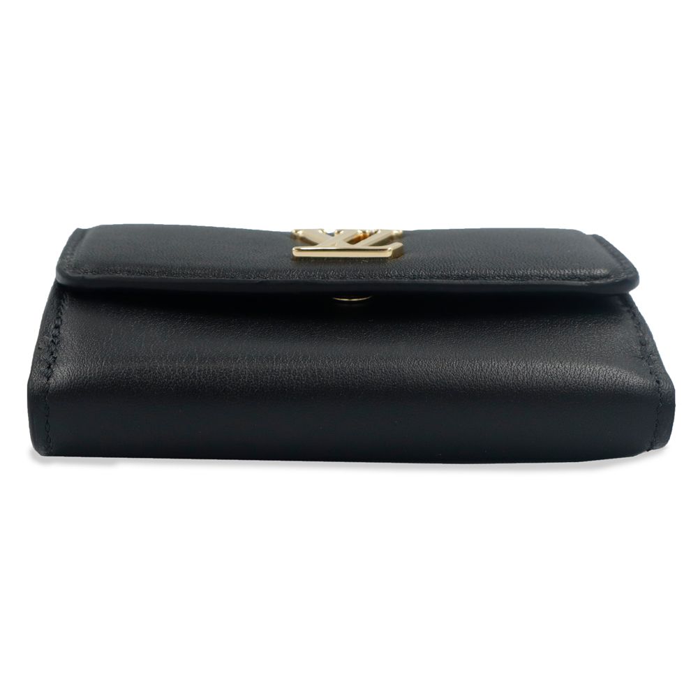 ルイヴィトン ノワール ポルトフォイユ ロックミニ 三つ折り財布 黒