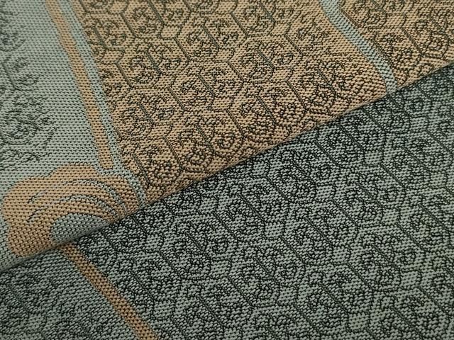 平和屋着物○本場筑前博多織 六通柄袋帯 紹巴 宗洋 唐草間道 証紙付き