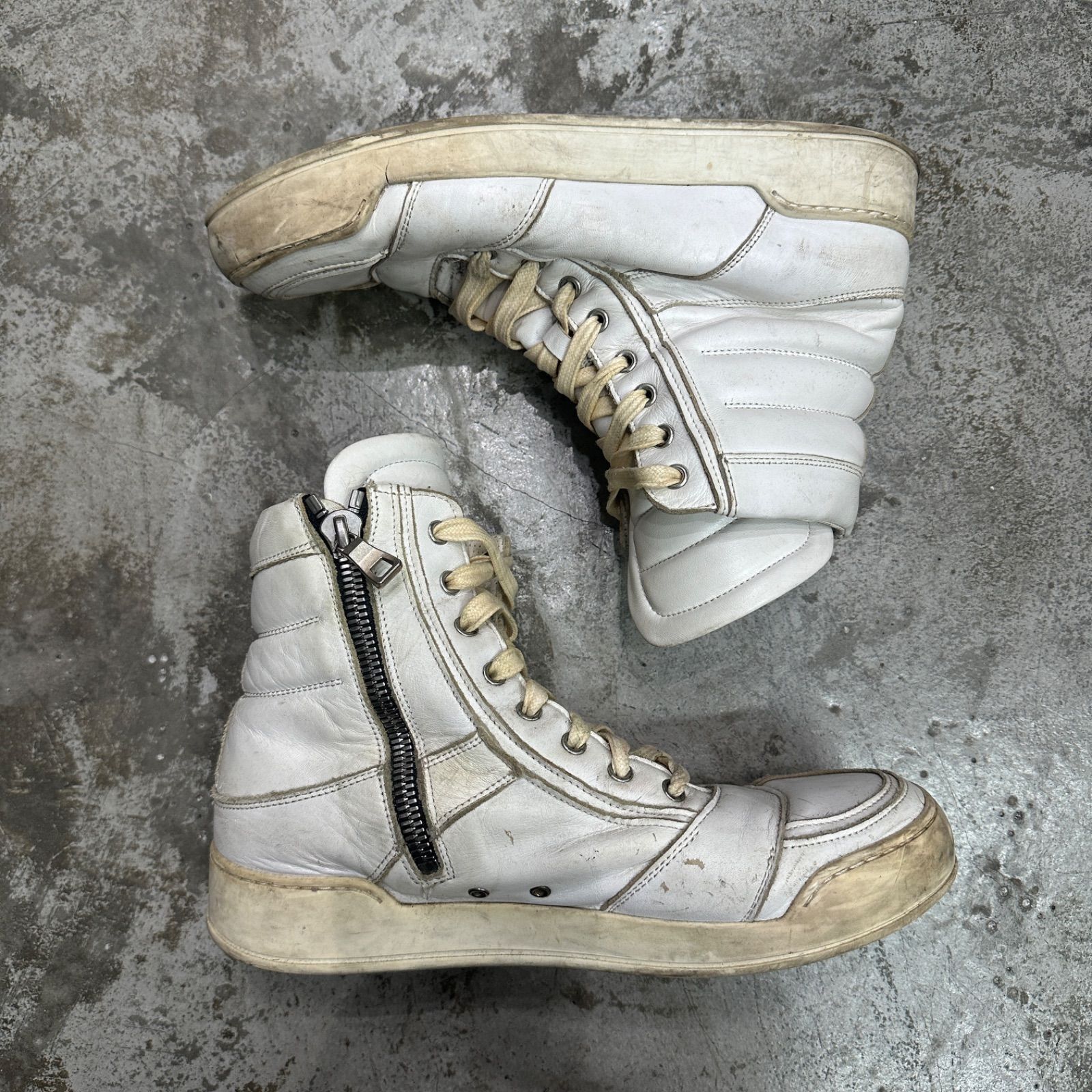 BALMAIN レザー ハイカット スニーカー バルマン 41 98567A1 - メルカリ