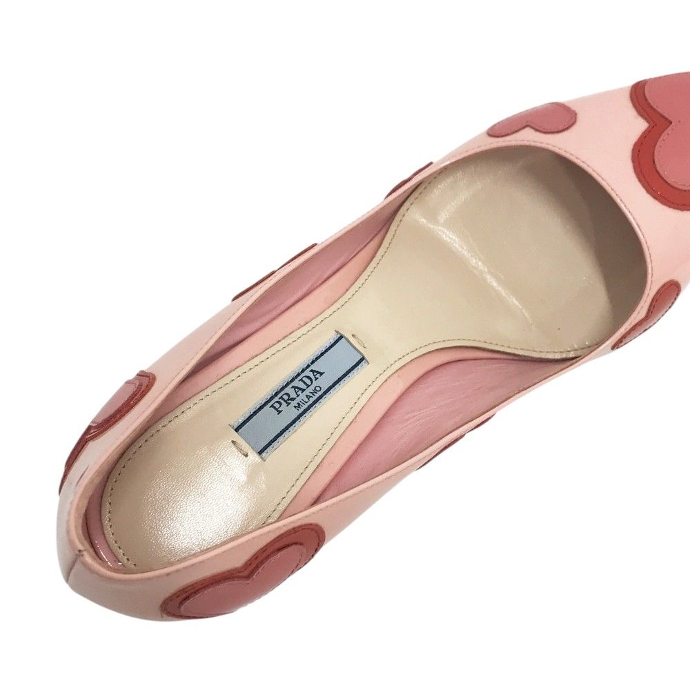 PRADA ピンク エナメル ハイヒール PRADA Hot Neon Pink Open Toe 36 1/2 Women Patent Leather