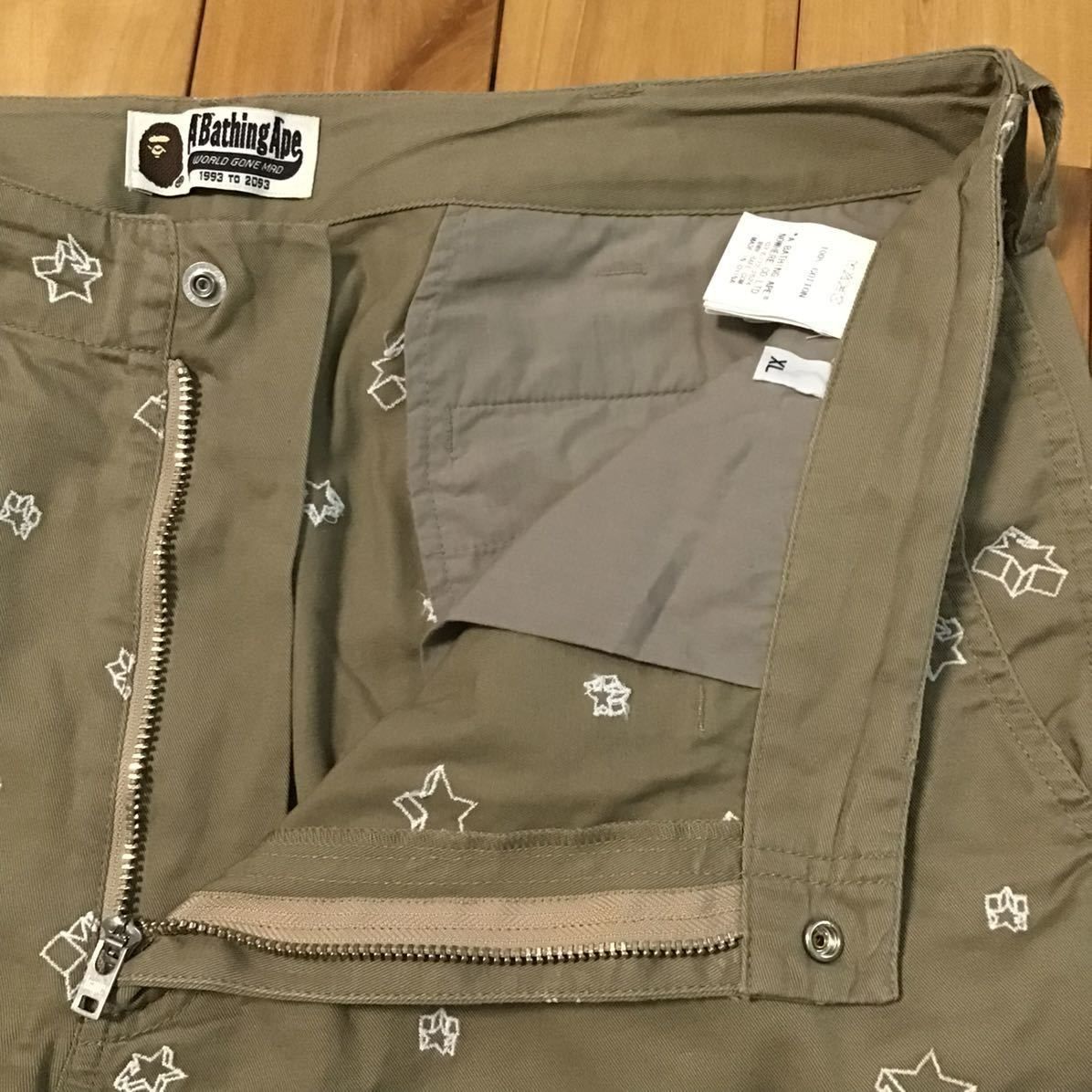 ☆蓄光☆ XL BAPE STA 刺繍 パンツ a bathing ape BAPESTA pants