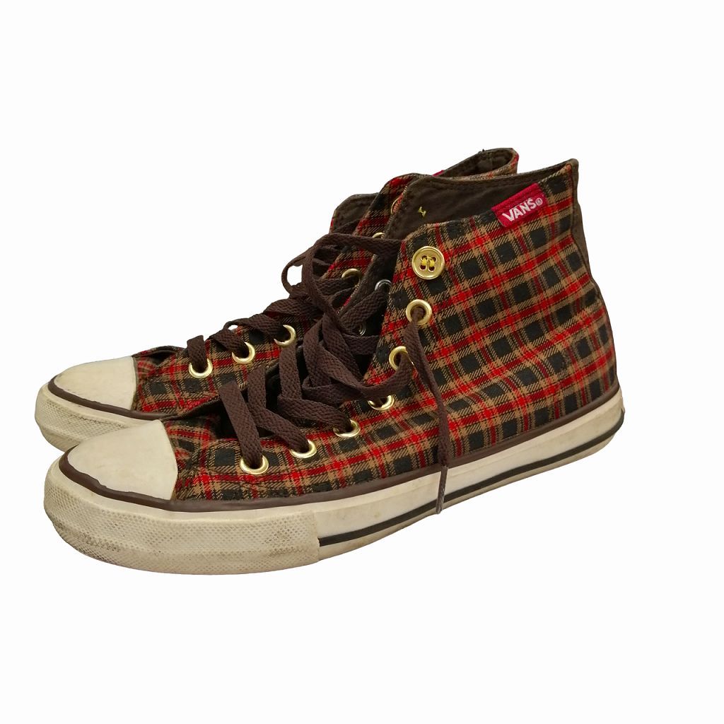 Vans Vans High Top Sneakers V66NEL Plaid Gold Button with Logo Multi Color 24cm