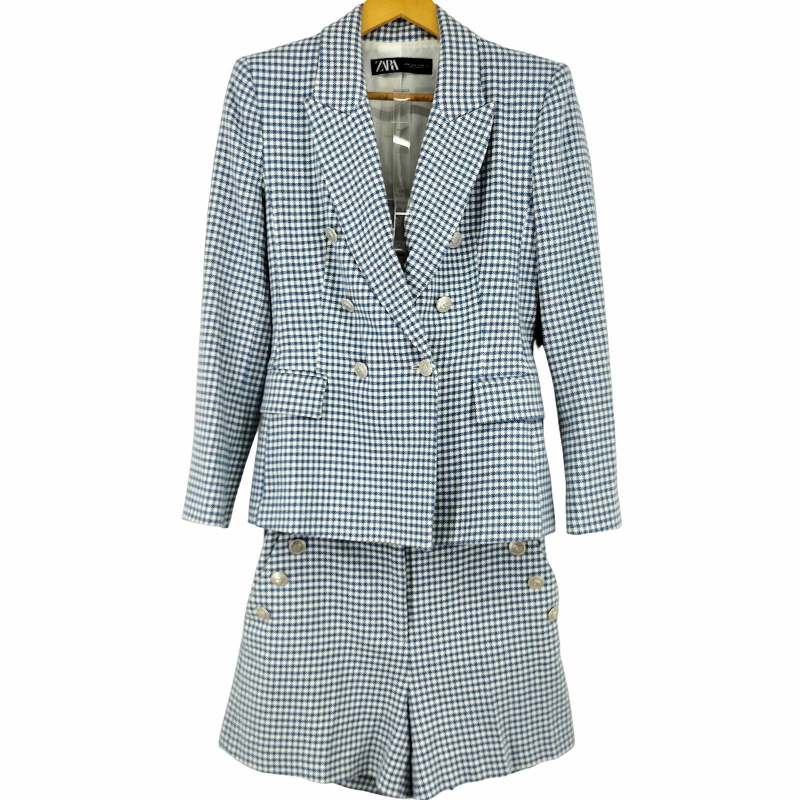 サラ ザラ ZARA HOUNDSTOOTH BLAZER BUTTONED BERMUDA SHORTS