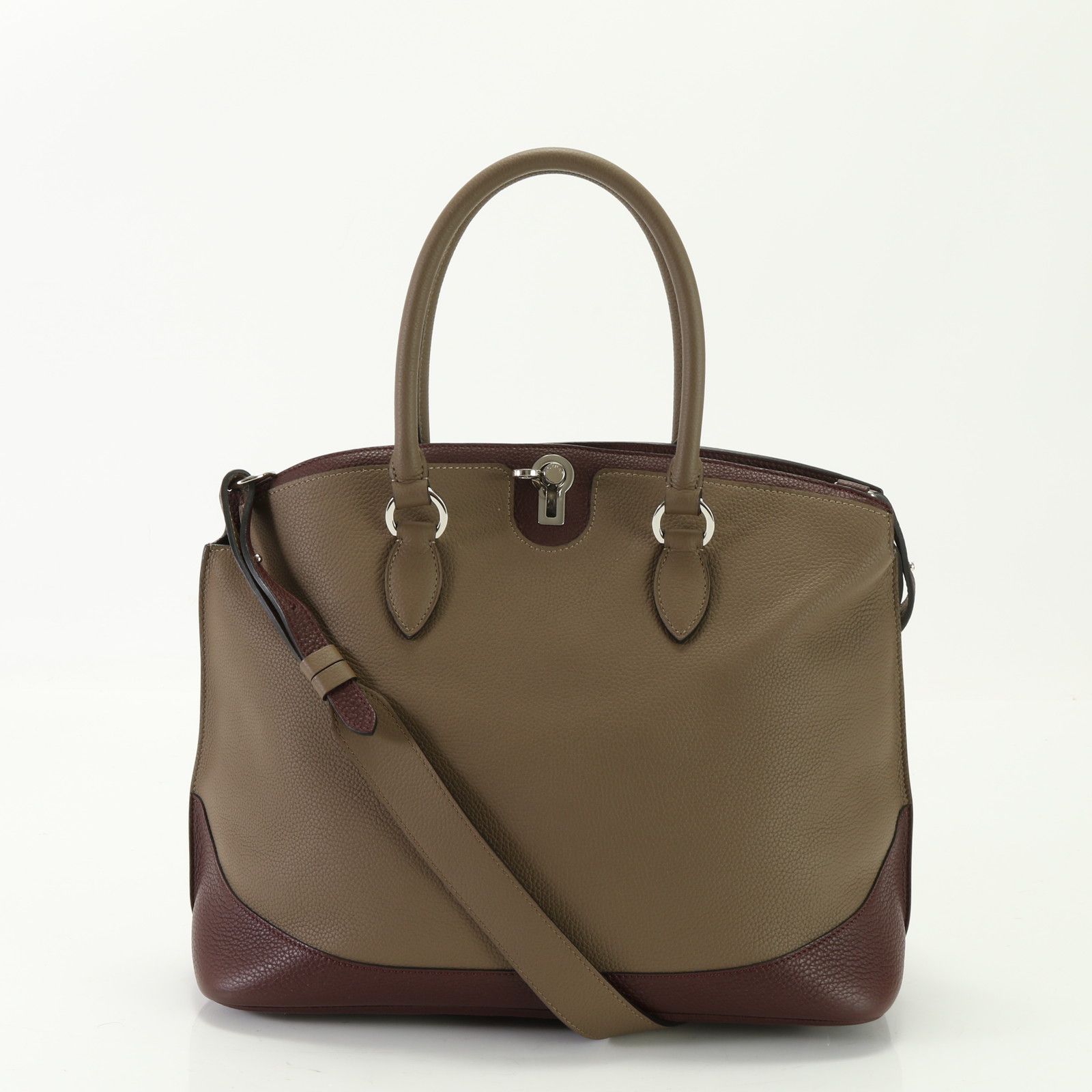 新品同様 MOYNAT モワナ ターンロック レザー 2WAY ショルダーバッグ 