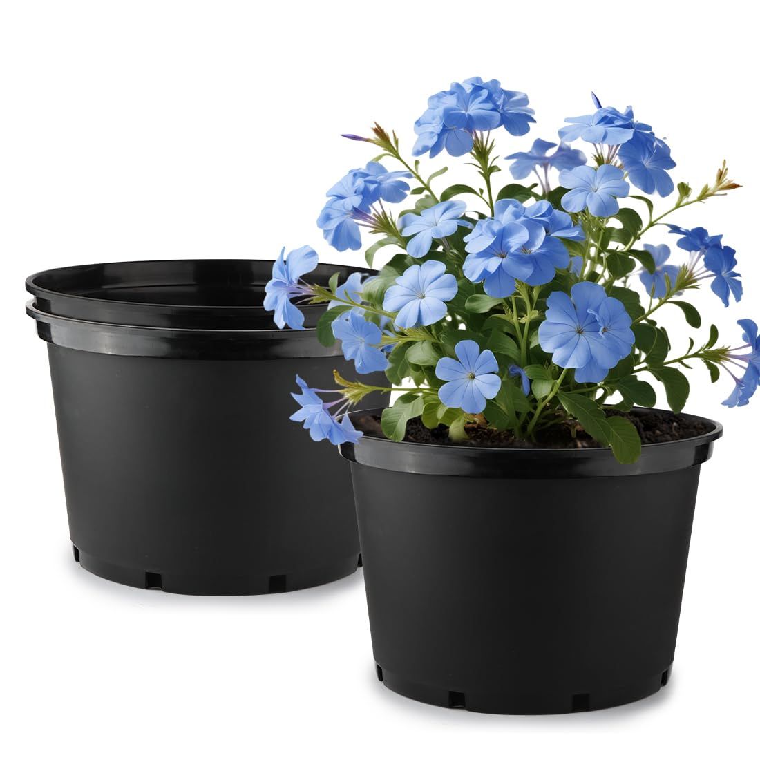 新品 大型プランター 40cm 3点セット プラスチック 植木鉢 側面排水穴 