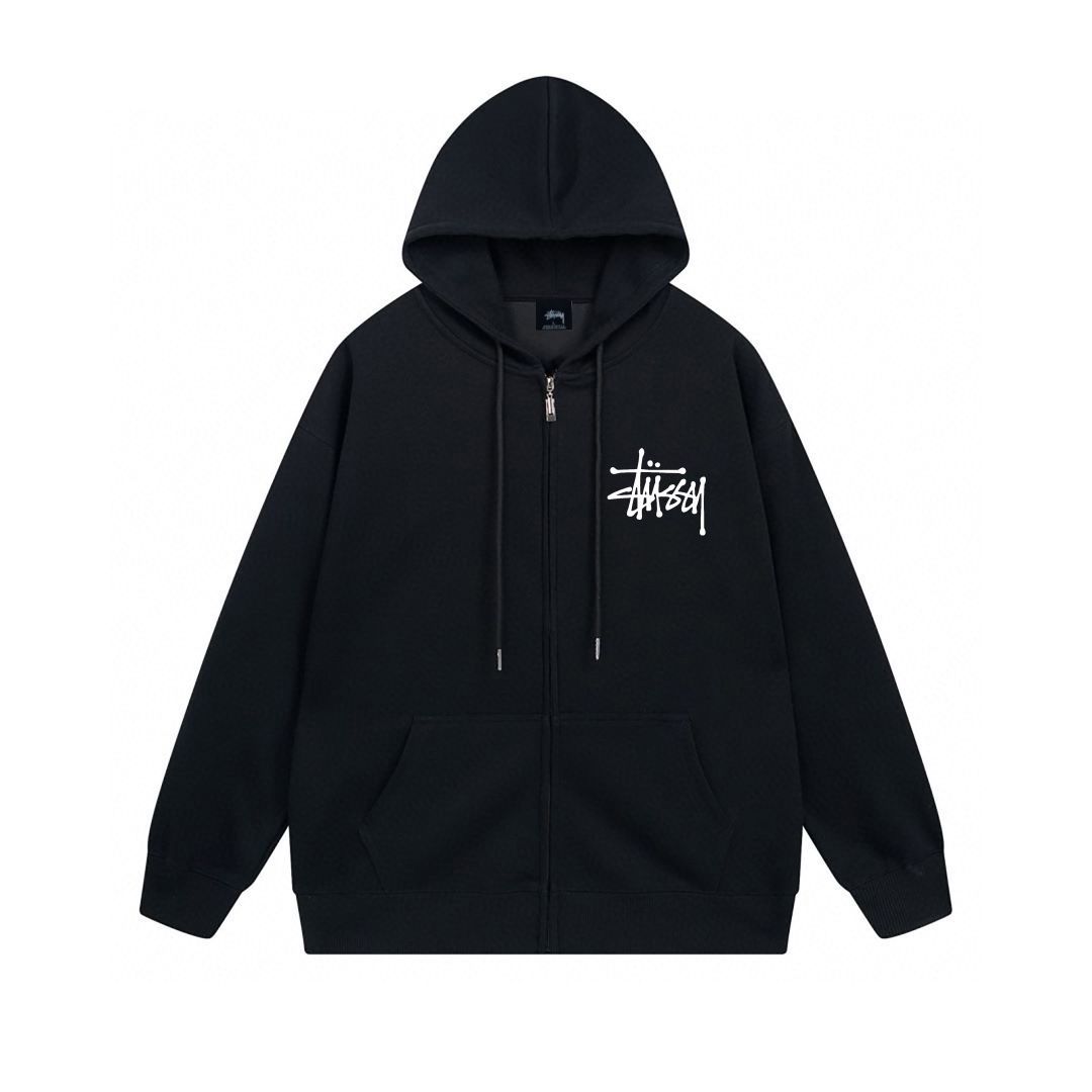 Stussy サイコロのフード付きカーディガンコート、男女兼用 - メルカリ