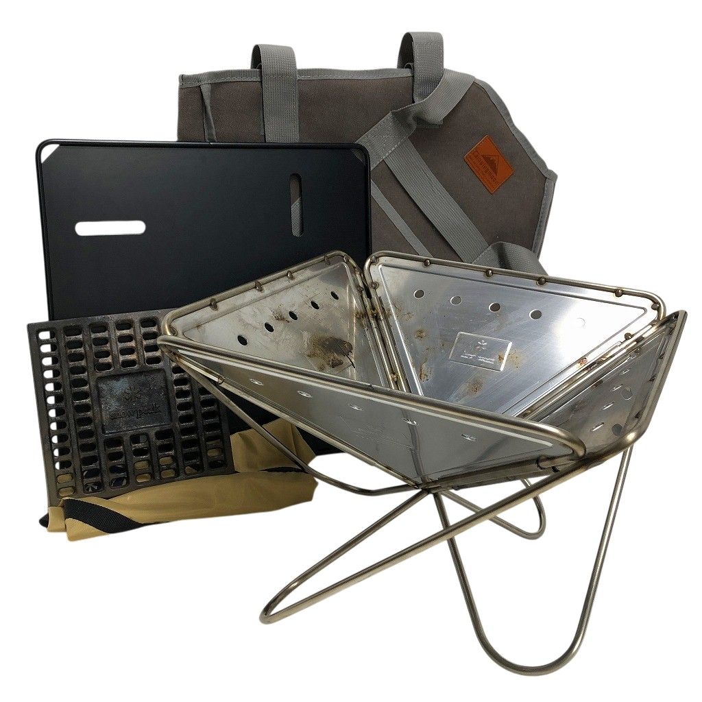 snow peak スノーピーク 焚火台 M 3点セット ST-033R ST-033BP ST-031S