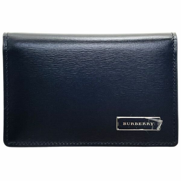 バーバリー カードケース ロゴプレート 名刺入れ レザー 革 ブラック 黒 YD5775 BURBERRY 二つ折り カードホルダー カード入れ IC ID パスケース 定期入れ 通勤 通学 ビジネス ブランド小物 メンズ 紳士 男性 父の日 誕生日
