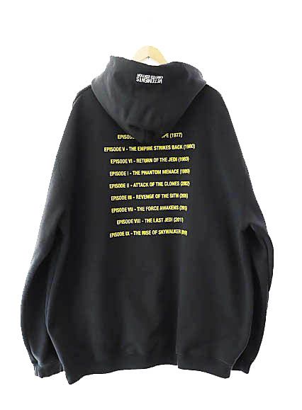 ヴェトモン ベトモン VETEMENTS ×STAR WARS スターウォーズ 20SS Logo Episode Hoodie ロゴ エピソード プリント フーディー プルオーバー パーカー USW21TR012 L黒ブラック AA 251022