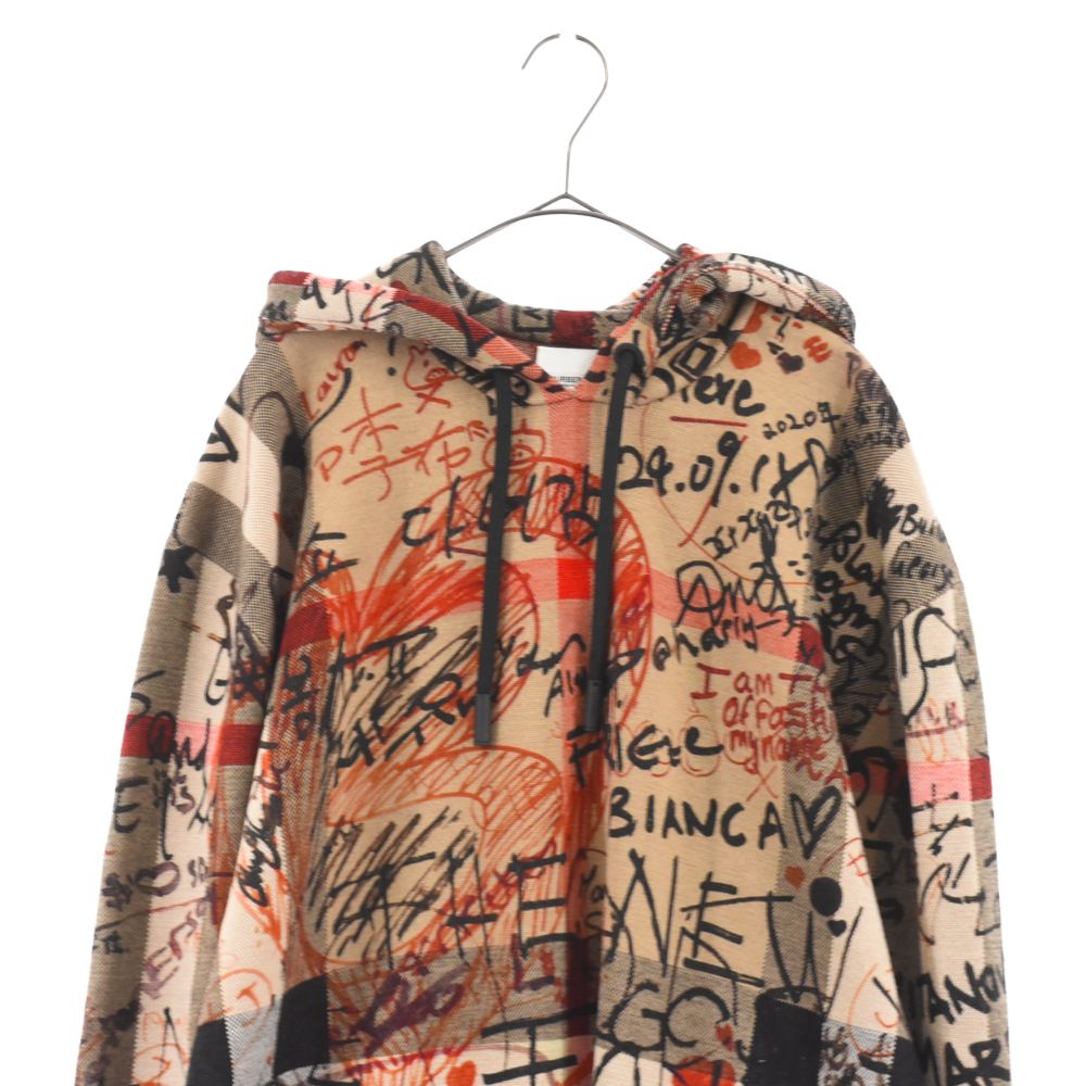BURBERRY (バーバリー) 20AW Graffiti Print Checked Hoodie