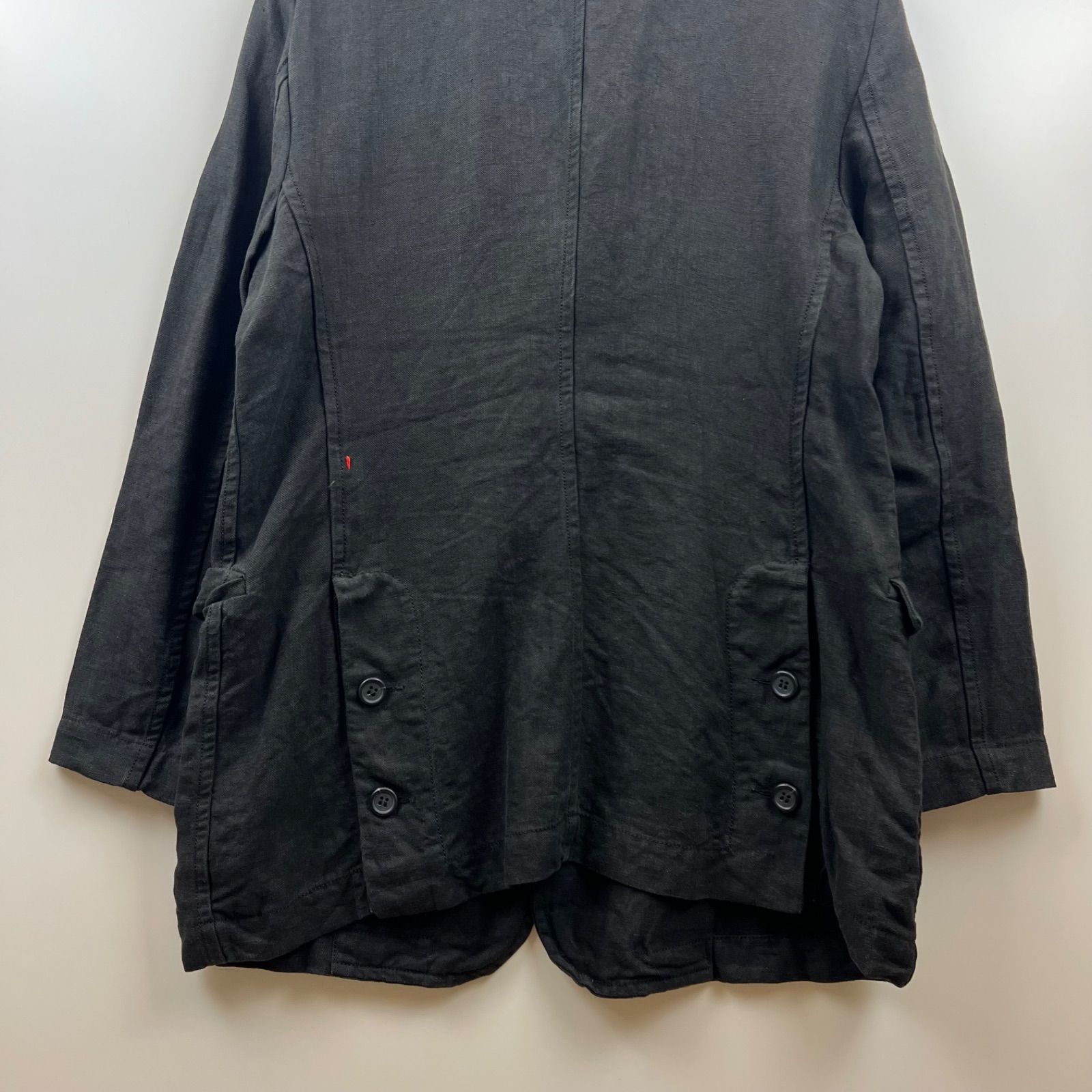 CASEY CASEY LINEN side slit 3B tailored jacket S black ケイシー