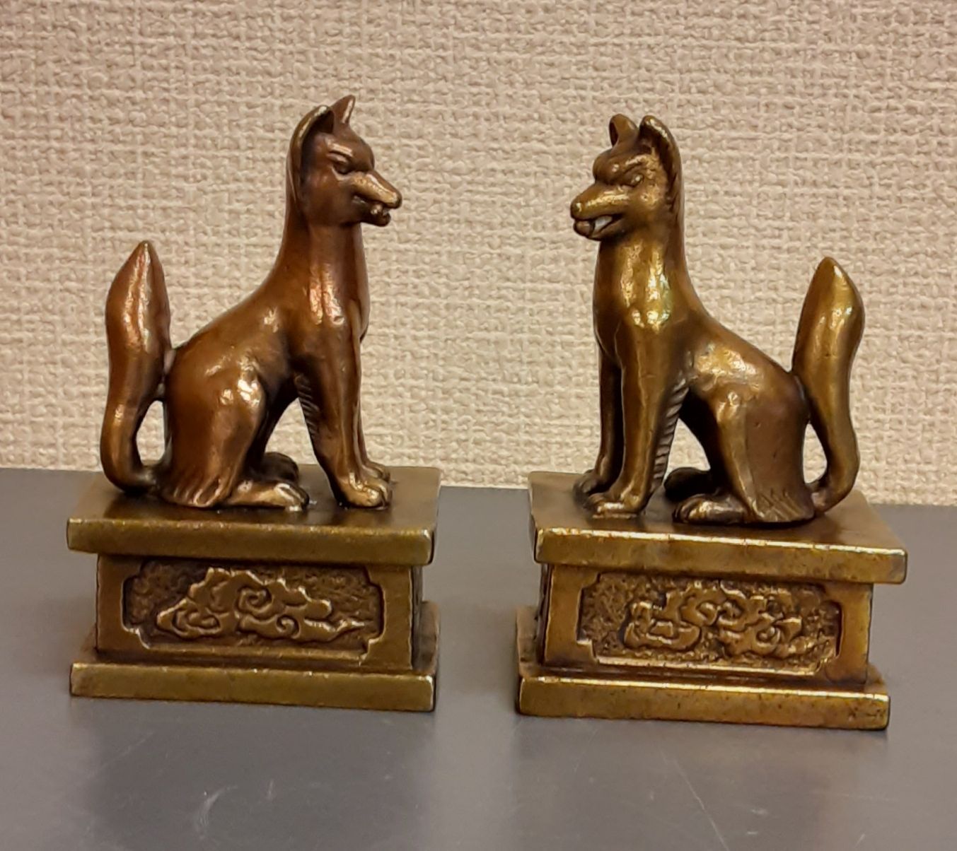 お稲荷様 一対 高岡銅器 【公式通販】