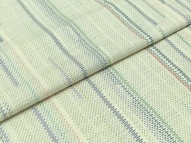 平和屋着物▽本場大島紬 白大島 単衣 9マルキ 縞 正絹 逸品 AABB7740jh