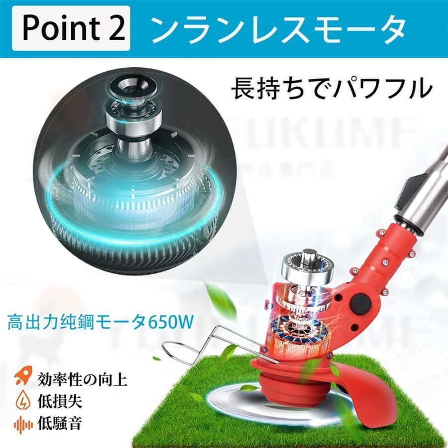 草刈機 充電式 芝刈り機 コードレス 電動草刈機 36V コスパ抜群 コードレス草刈機 替え刃 8枚付き 角度調整 軽量 家庭用 安全 園芸機械 無線 軽量 女性 角度調整 新製品2024