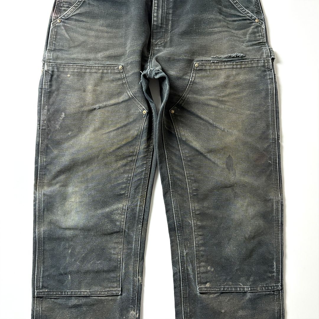 carhartt ダブルニー　usa製 鬼フェード ブラック w34l32 カーハート ダブルニー ダック ブラック 黒 W32 USA製 Carhartt