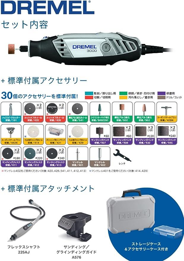 グレー Dremel(ドレメル) ハイスピードロータリーツールセット(60Hz