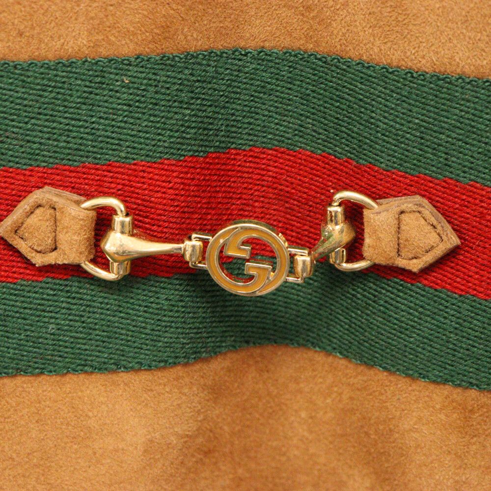 GUCCI (グッチ) スエードレザー切替ジップアップニットブルゾン ジャケット ブラウン 626265 XKBFK